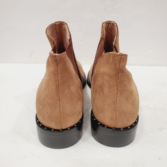 NEW Patricia Green Palma Tan Suede Studded Ankle Boot - Picture 3 of 5